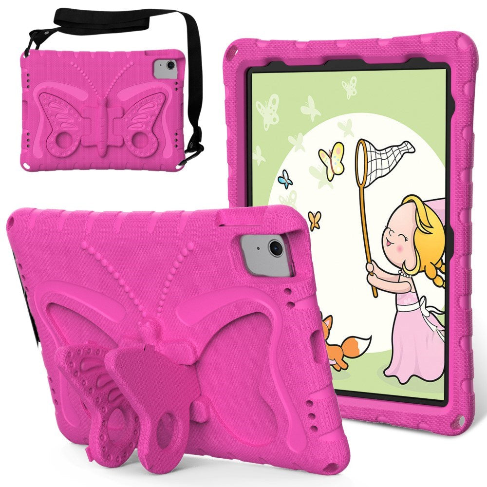 EIDERWOOD iPad Air 11" (2026 / 2025 / 2024) Børne Cover - Butterfly Kickstand Cover m. Skulderstrop - Pink