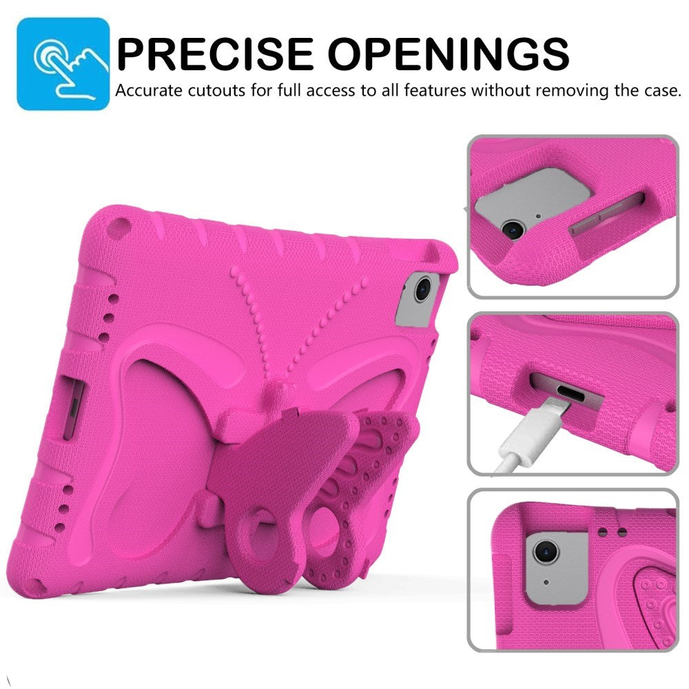 EIDERWOOD iPad Air 11" (2026 / 2025 / 2024) Børne Cover - Butterfly Kickstand Cover m. Skulderstrop - Pink
