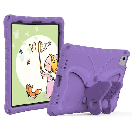 EIDERWOOD iPad Air 11" (2026 / 2025 / 2024) Børne Cover - Butterfly Kickstand Cover m. Skulderstrop - Lilla