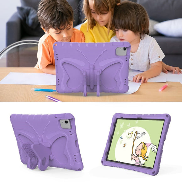 EIDERWOOD iPad Air 11" (2026 / 2025 / 2024) Børne Cover - Butterfly Kickstand Cover m. Skulderstrop - Lilla