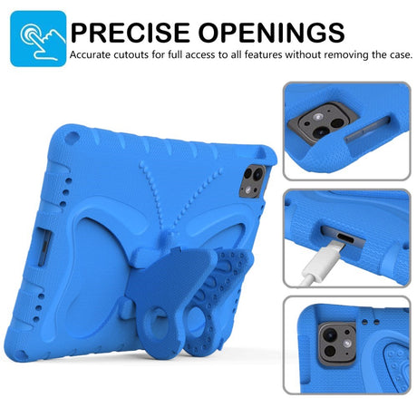 EIDERWOOD iPad Pro 11" (2025 / 2024) Børne Cover - Butterfly Kickstand Cover m. Skulderstrop - Blå