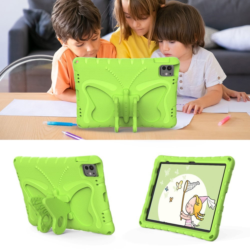 EIDERWOOD iPad Pro 11" (2025 / 2024) Børne Cover - Butterfly Kickstand Cover m. Skulderstrop - Grøn
