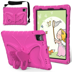EIDERWOOD iPad Air 13" (2025 / 2024) / Pro 13" (2025 / 2024) / Pro 12.9" (2022-2018) Børne Cover - Butterfly Kickstand Cover m. Skulderstrop - Lyserød