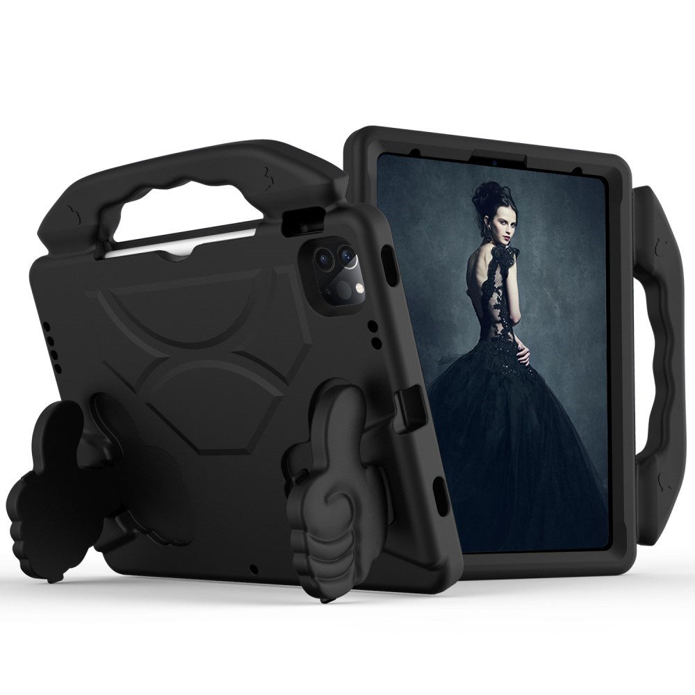 EIDERWOOD iPad Air 13" (2026 / 2025 / 2024) / Pro 13" (2025 / 2024) / Pro 12.9" (2022-2018) Børne Cover - Thumb Kickstand Cover - Sort
