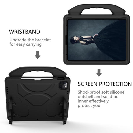 EIDERWOOD iPad Air 13" (2026 / 2025 / 2024) / Pro 13" (2025 / 2024) / Pro 12.9" (2022-2018) Børne Cover - Thumb Kickstand Cover - Sort