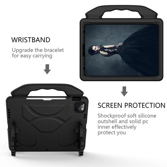 EIDERWOOD iPad Air 13" (2026 / 2025 / 2024) / Pro 13" (2025 / 2024) / Pro 12.9" (2022-2018) Børne Cover - Thumb Kickstand Cover - Sort