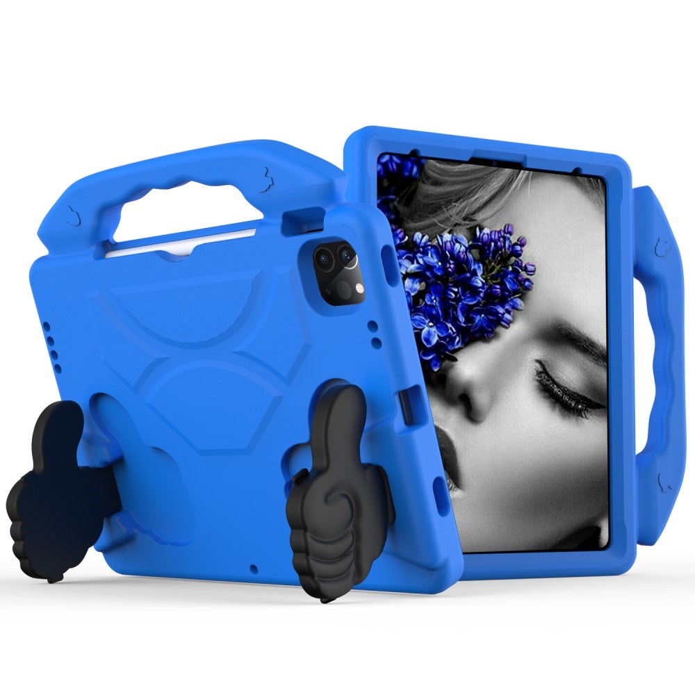EIDERWOOD iPad Air 13" (2026 / 2025 / 2024) / Pro 13" (2025 / 2024) / Pro 12.9" (2022-2018) Børne Cover - Thumb Kickstand Cover - Blå
