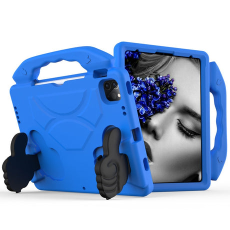 EIDERWOOD iPad Air 13" (2026 / 2025 / 2024) / Pro 13" (2025 / 2024) / Pro 12.9" (2022-2018) Børne Cover - Thumb Kickstand Cover - Blå