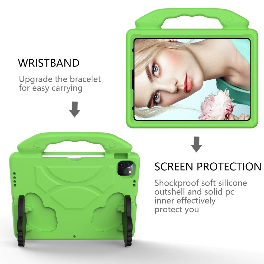 EIDERWOOD iPad Air 13" (2026 / 2025 / 2024) / Pro 13" (2025 / 2024) / Pro 12.9" (2022-2018) Børne Cover - Thumb Kickstand Cover - Grøn