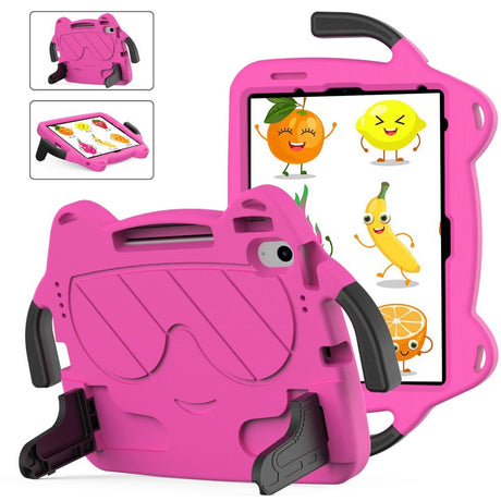 EIDERWOOD iPad Air 11" (2026 / 2025 / 2024) Børne Cover m. Ståfunktion & Håndtag - Smiley - Lyserød