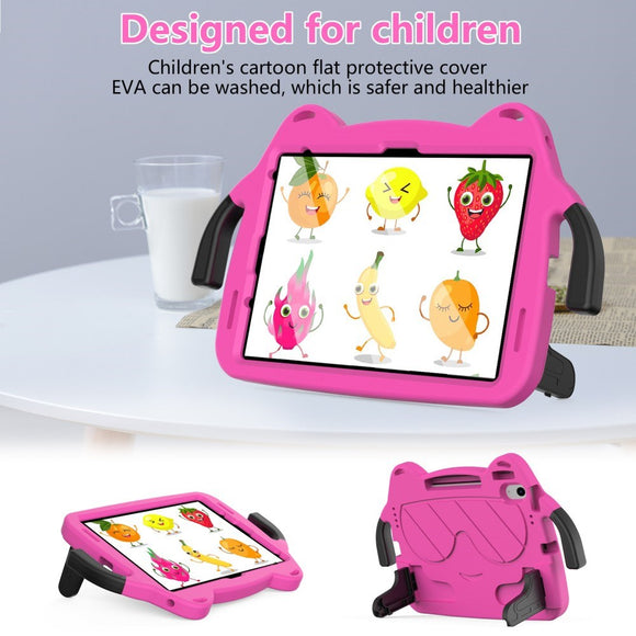 EIDERWOOD iPad Air 11" (2026 / 2025 / 2024) Børne Cover m. Ståfunktion & Håndtag - Smiley - Lyserød