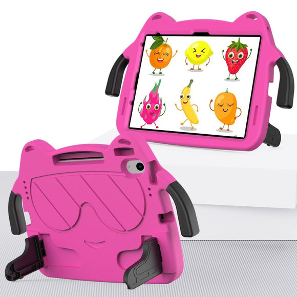 EIDERWOOD iPad Air 11" (2026 / 2025 / 2024) Børne Cover m. Ståfunktion & Håndtag - Smiley - Lyserød