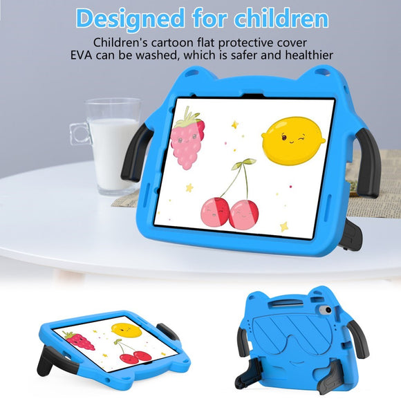 EIDERWOOD iPad Air 11" (2026 / 2025 / 2024) Børne Cover m. Ståfunktion & Håndtag - Smiley - Blå