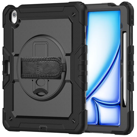 iPad Air 13" (2026 / 2025 / 2024) Hybrid Cover m. Indbygget Skærmbeskyttelse - Kickstand - Skulderstrop - Sort