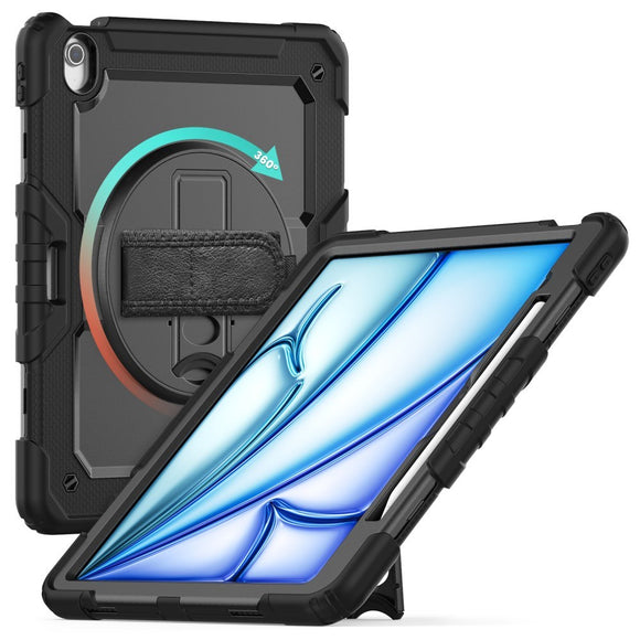 iPad Air 13" (2026 / 2025 / 2024) Hybrid Cover m. Indbygget Skærmbeskyttelse - Kickstand - Skulderstrop - Sort