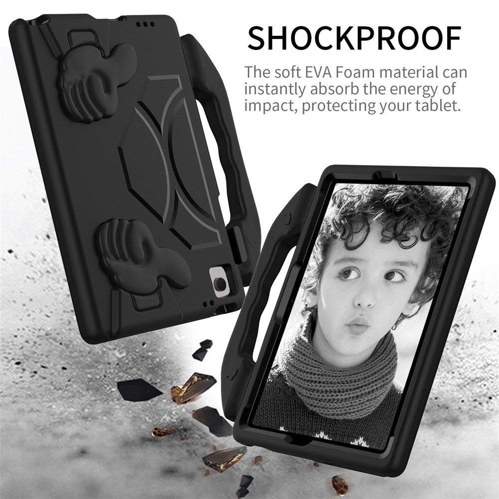 Samsung Galaxy Tab A11+ (Plus) / A9+ (Plus) EIDERWOOD Børne Cover - Thumb Kickstand Cover - Sort