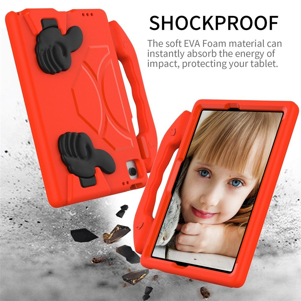 Samsung Galaxy Tab A11+ (Plus) / A9+ (Plus) EIDERWOOD Børne Cover - Thumb Kickstand Cover - Rød