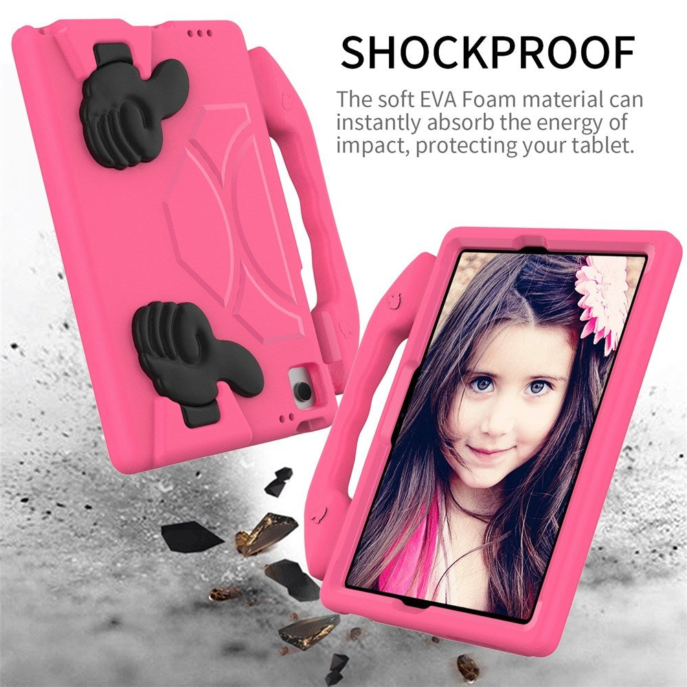 Samsung Galaxy Tab A11+ (Plus) / A9+ (Plus) EIDERWOOD Børne Cover - Thumb Kickstand Cover - Lyserød