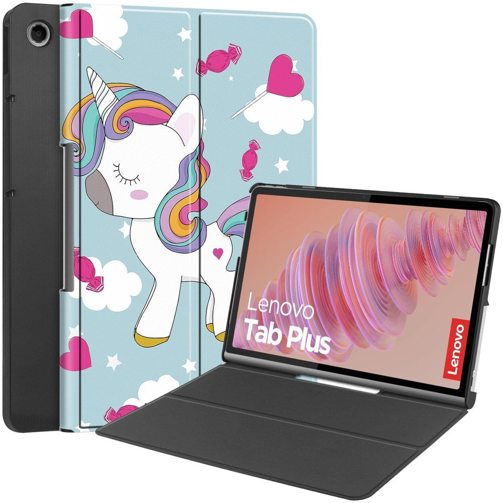 EIDERWOOD Lenovo Tab Plus 11.5" Vegansk Læder Cover m. Mønster - Enhjørning