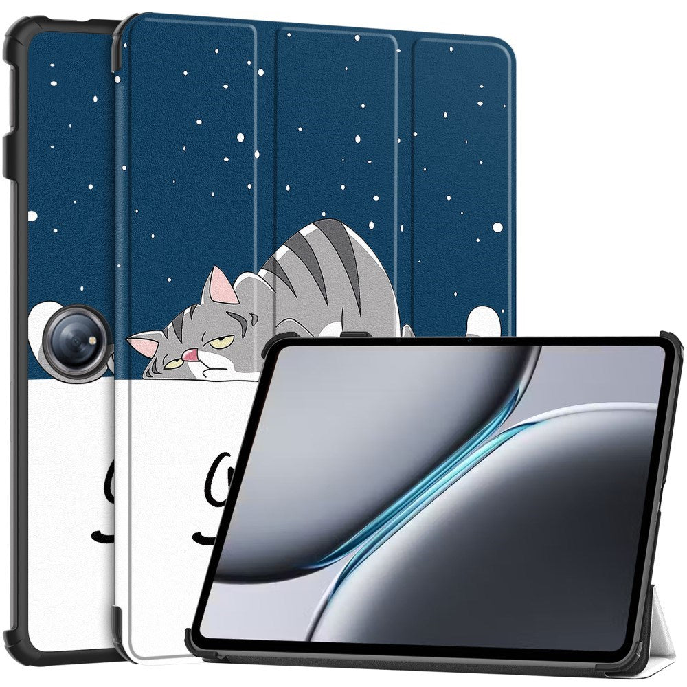 EIDERWOOD OnePlus Pad 2 Tri-Fold Kunstlæder Cover m. Vågeblus Funktion - Kat