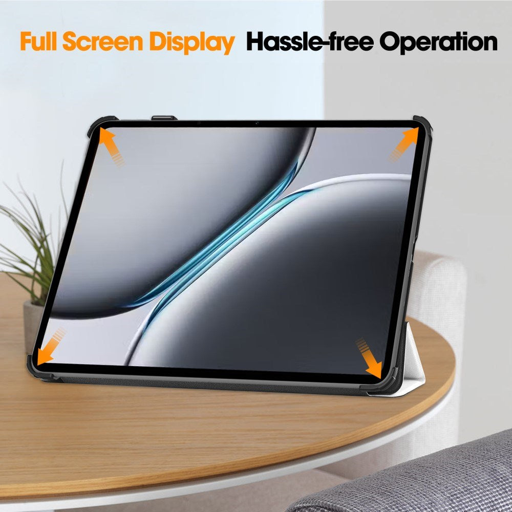 EIDERWOOD OnePlus Pad 2 Tri-Fold Kunstlæder Cover m. Vågeblus Funktion - Kat