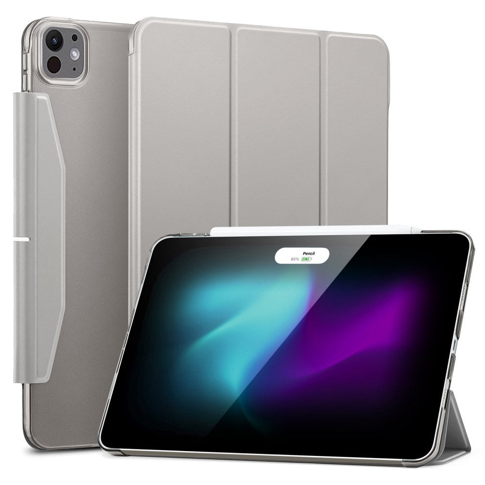 iPad Pro 13" (2025 / 2024) ESR Tri-Fold Flip Cover m. Apple Pencil Holder - Grå