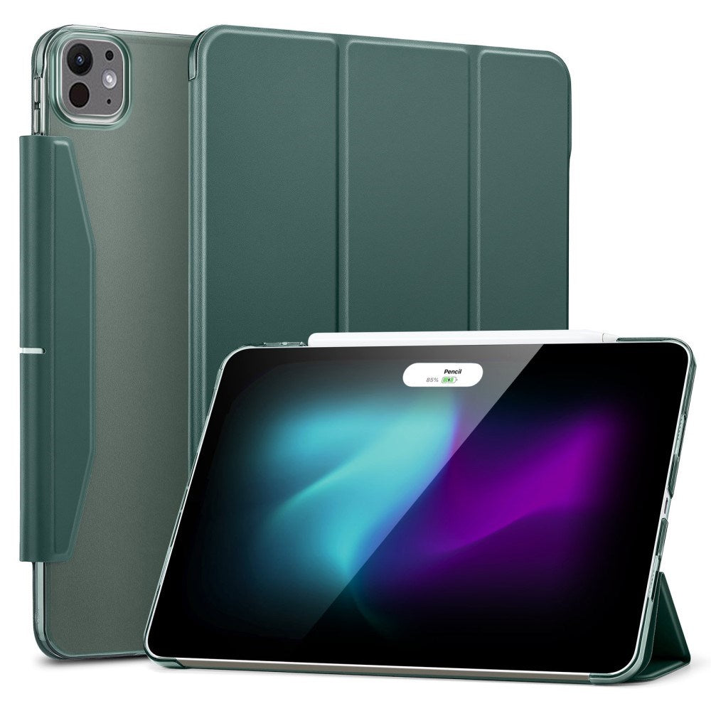 iPad Pro 11" (2025 / 2024) ESR Tri-Fold Flip Cover m. Apple Pencil Holder - Grøn