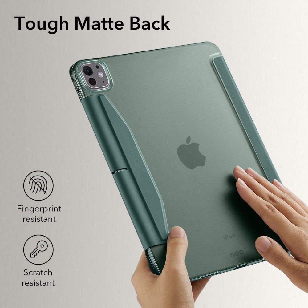 iPad Pro 11" (2025 / 2024) ESR Tri-Fold Flip Cover m. Apple Pencil Holder - Grøn
