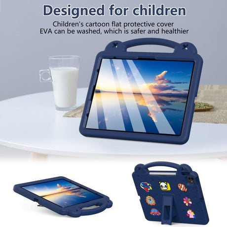 EIDERWOOD iPad Air 13" (2026 / 2025 / 2024) / Pro 13" (2025 / 2024) /12.9" (2022-2018) Børne Cover m. Kickstand & Håndholder - Mørkeblå