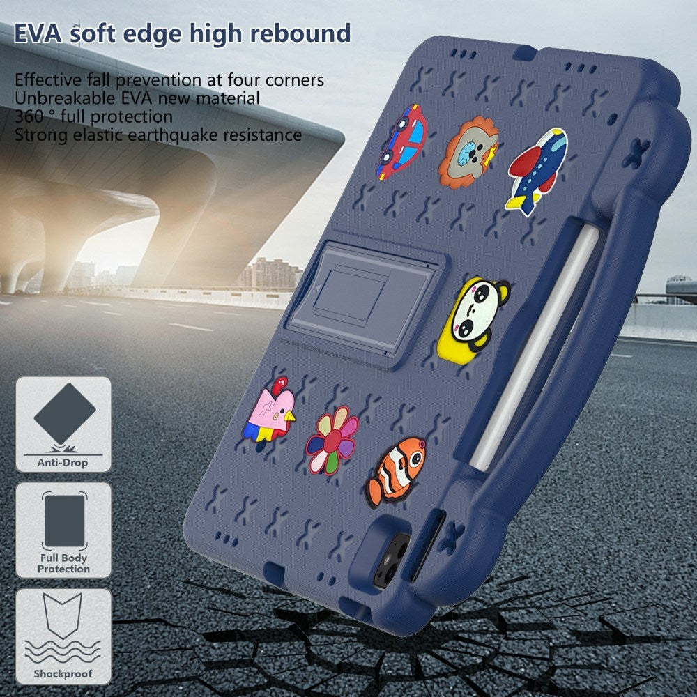 EIDERWOOD iPad Air 13" (2026 / 2025 / 2024) / Pro 13" (2025 / 2024) /12.9" (2022-2018) Børne Cover m. Kickstand & Håndholder - Mørkeblå