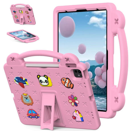 EIDERWOOD iPad Air 13" (2026 / 2025 / 2024) / Pro 13" (2025 / 2024) /12.9" (2022-2018) Børne Cover m. Kickstand & Håndholder - Lyserød