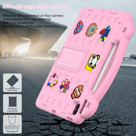 EIDERWOOD iPad Air 13" (2026 / 2025 / 2024) / Pro 13" (2025 / 2024) /12.9" (2022-2018) Børne Cover m. Kickstand & Håndholder - Lyserød
