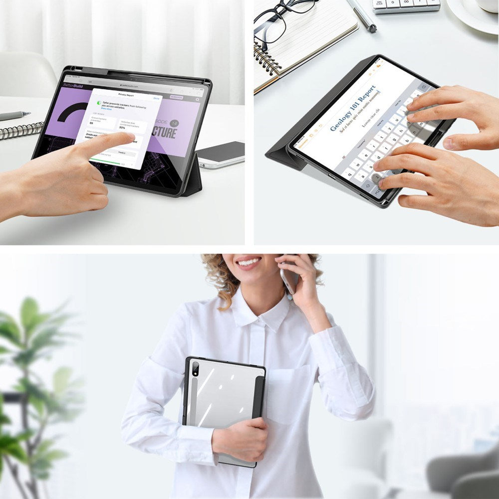 Samsung Galaxy Tab S10 Plus Shockproof Cover m. Penholder - DUX DUCIS TOBY Series - Sort