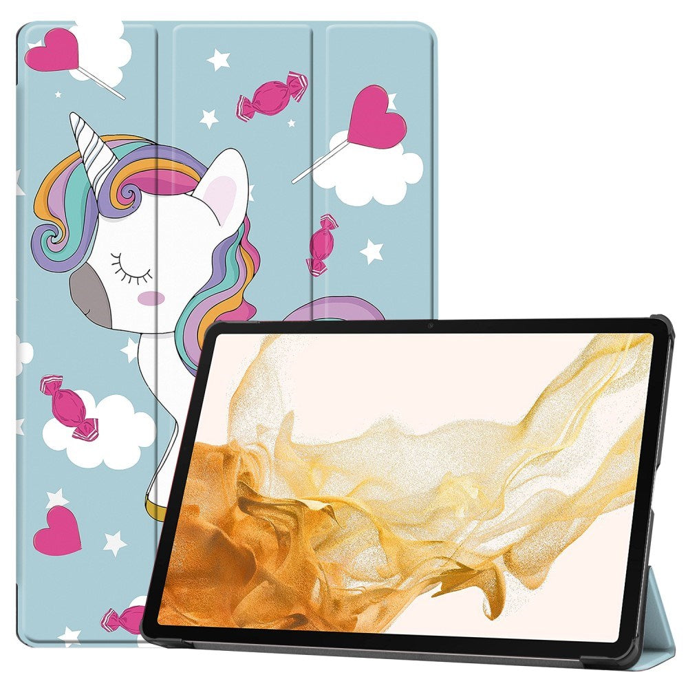 EIDERWOOD Samsung Galaxy Tab S10 Plus Vegansk Læder Cover m. Mønster - Enhjørning