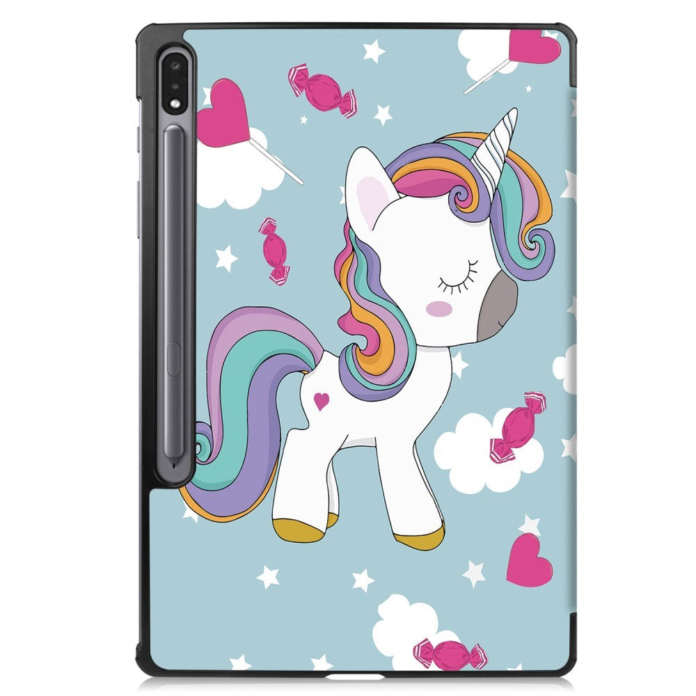 EIDERWOOD Samsung Galaxy Tab S10 Plus Vegansk Læder Cover m. Mønster - Enhjørning