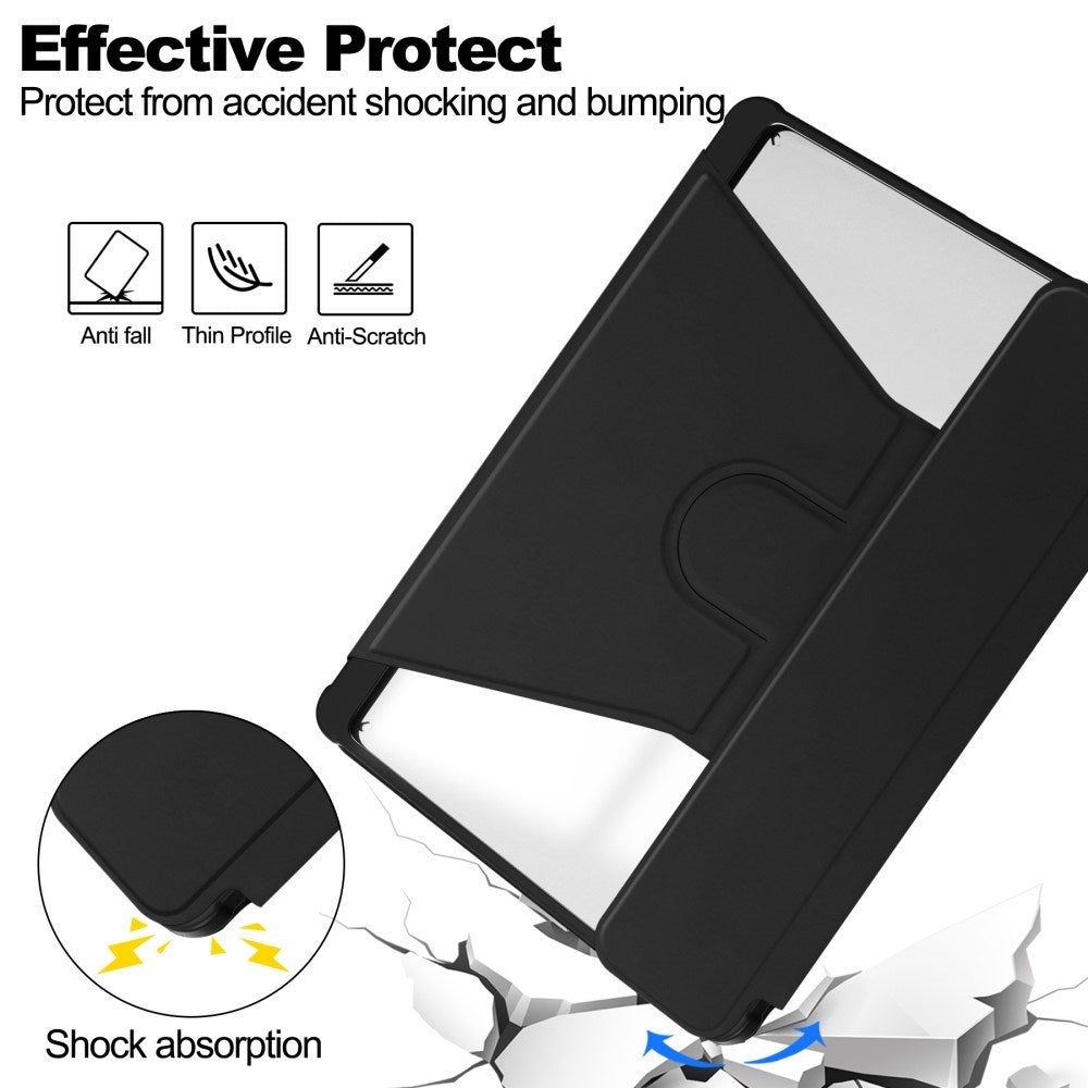 EIDERWOOD Samsung Galaxy Tab S10 Plus Vegansk Læder Cover m. Roterende Ståfunktion - Sort