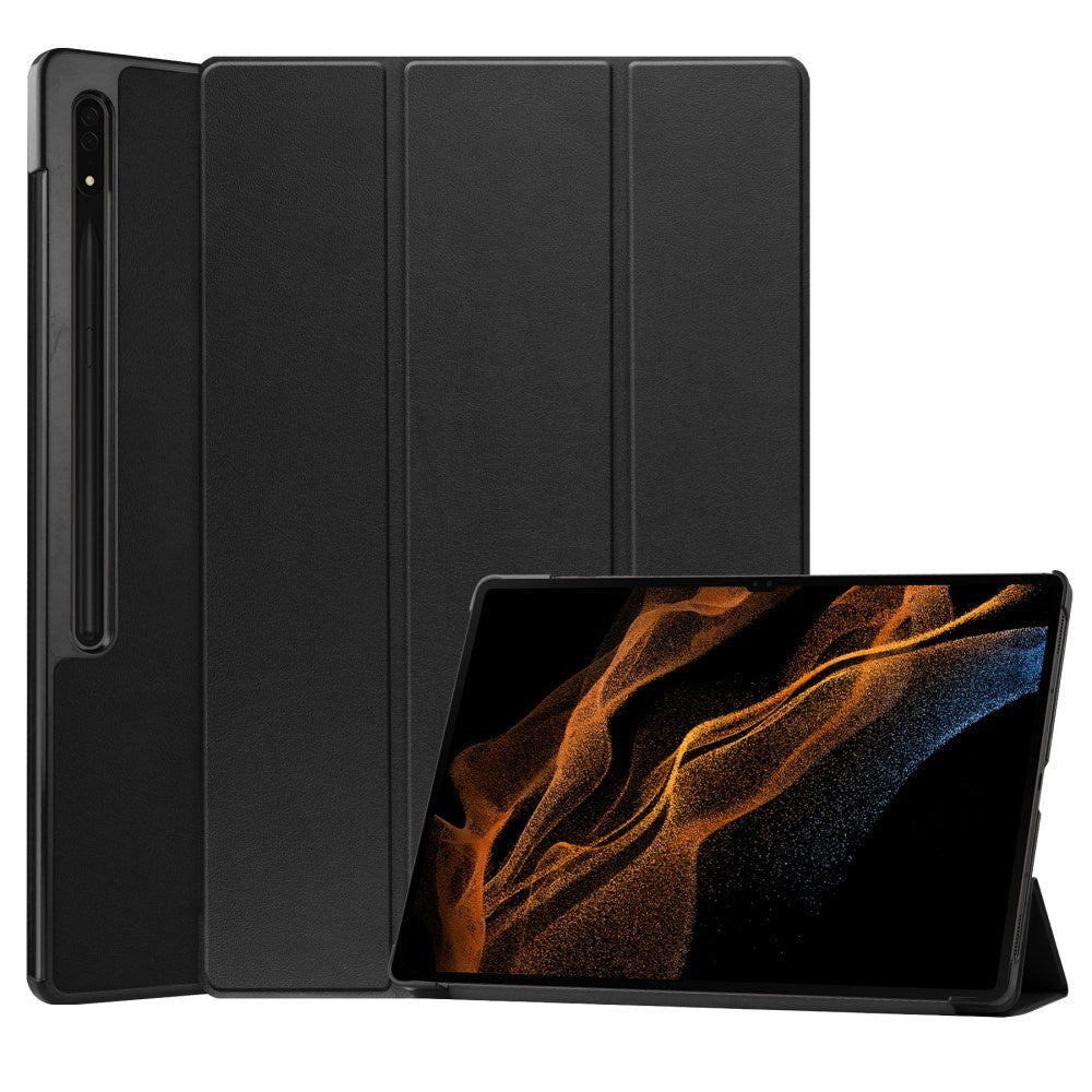 EIDERWOOD Samsung Galaxy Tab S10 Ultra Tri-Fold Læder Cover m. Pencil Holder - Sort