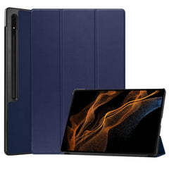 EIDERWOOD Samsung Galaxy Tab S10 Ultra Tri-Fold Læder Cover m. Pencil Holder - Blå