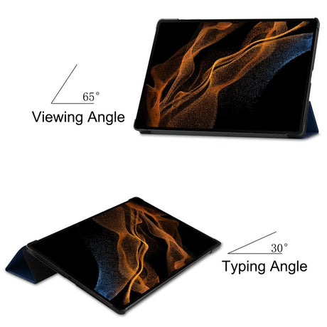 EIDERWOOD Samsung Galaxy Tab S10 Ultra Tri-Fold Læder Cover m. Pencil Holder - Blå