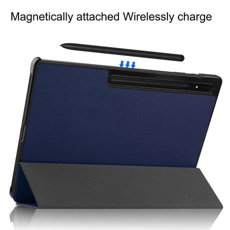 EIDERWOOD Samsung Galaxy Tab S10 Ultra Tri-Fold Læder Cover m. Pencil Holder - Blå