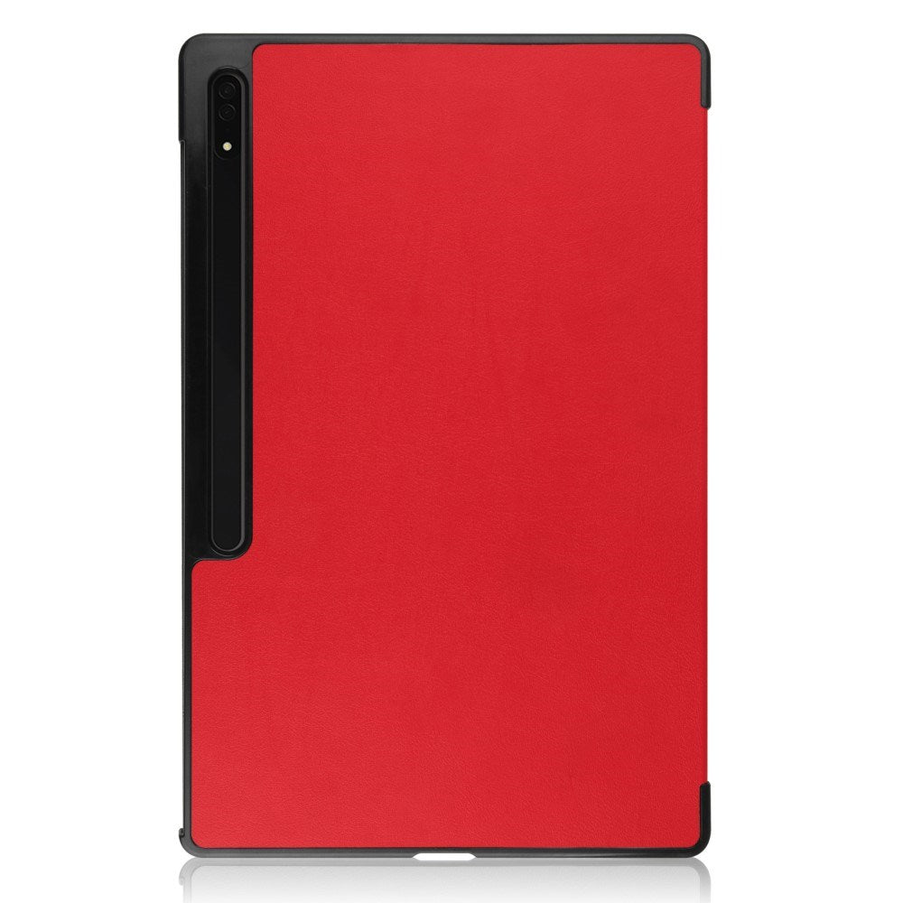 EIDERWOOD Samsung Galaxy Tab S10 Ultra Tri-Fold Læder Cover m. Pencil Holder - Rød