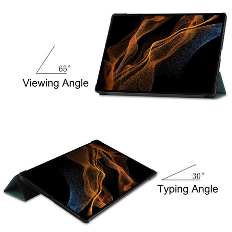 EIDERWOOD Samsung Galaxy Tab S10 Ultra Tri-Fold Læder Cover m. Pencil Holder - Grøn