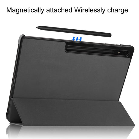 EIDERWOOD Samsung Galaxy Tab S10 Ultra Tri-Fold Læder Cover m. Pencil Holder - Grå