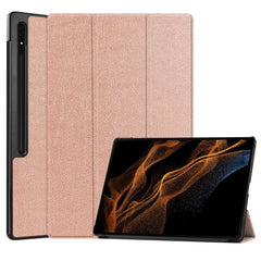 EIDERWOOD Samsung Galaxy Tab S10 Ultra Tri-Fold Læder Cover m. Pencil Holder - Rosenguld