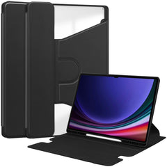 EIDERWOOD Samsung Galaxy Tab S10 Ultra Vegansk Læder Cover m. Roterende Ståfunktion - Sort