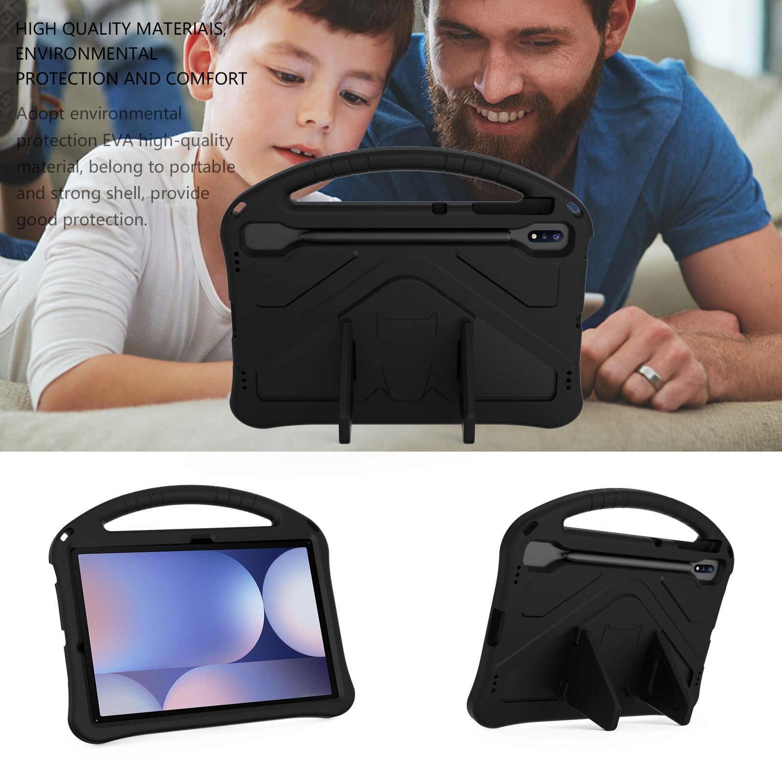 EIDERWOOD Samsung Galaxy Tab S10+ Børnecover m. Kickstand - Sort
