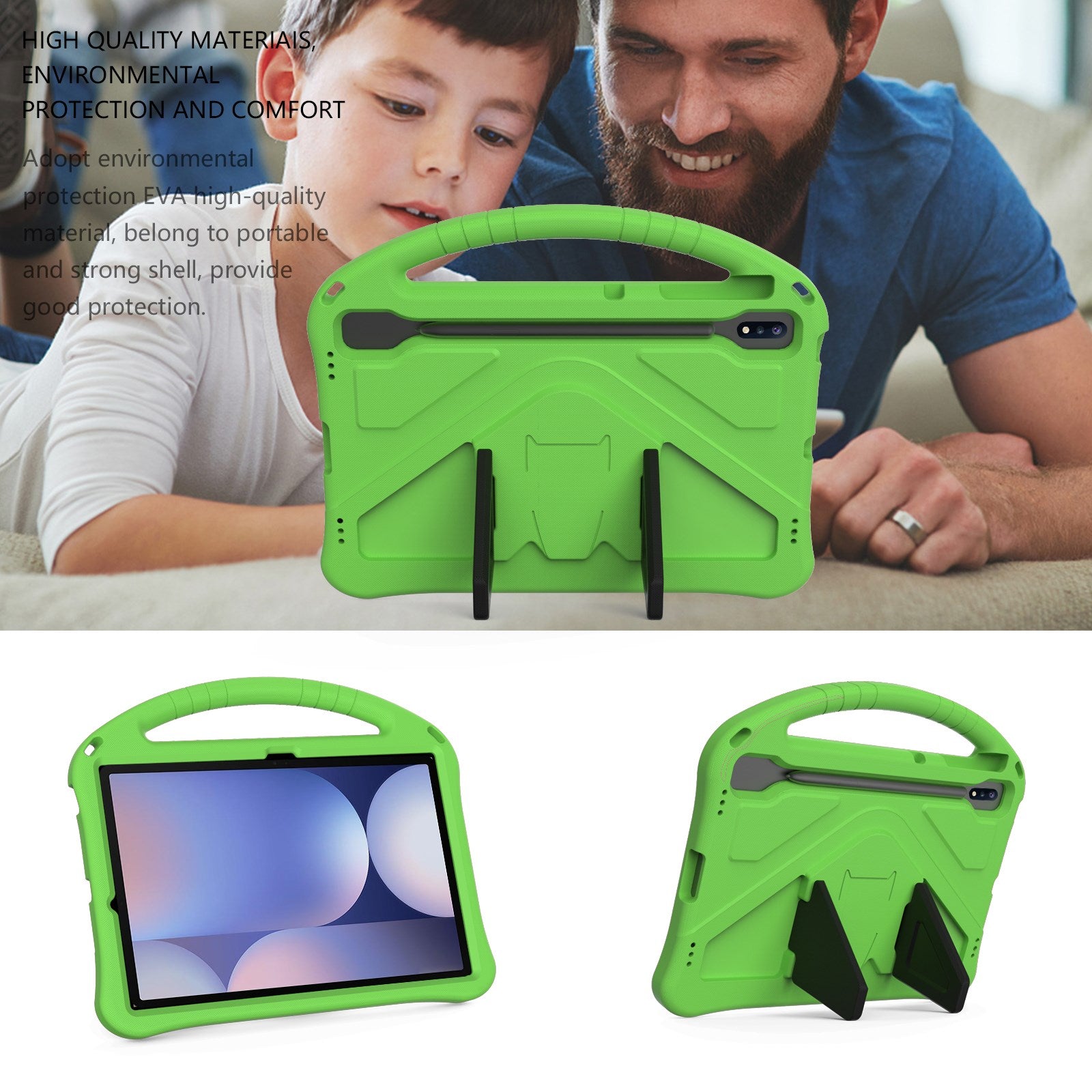 EIDERWOOD Samsung Galaxy Tab S10+ Børnecover m. Kickstand - Grøn