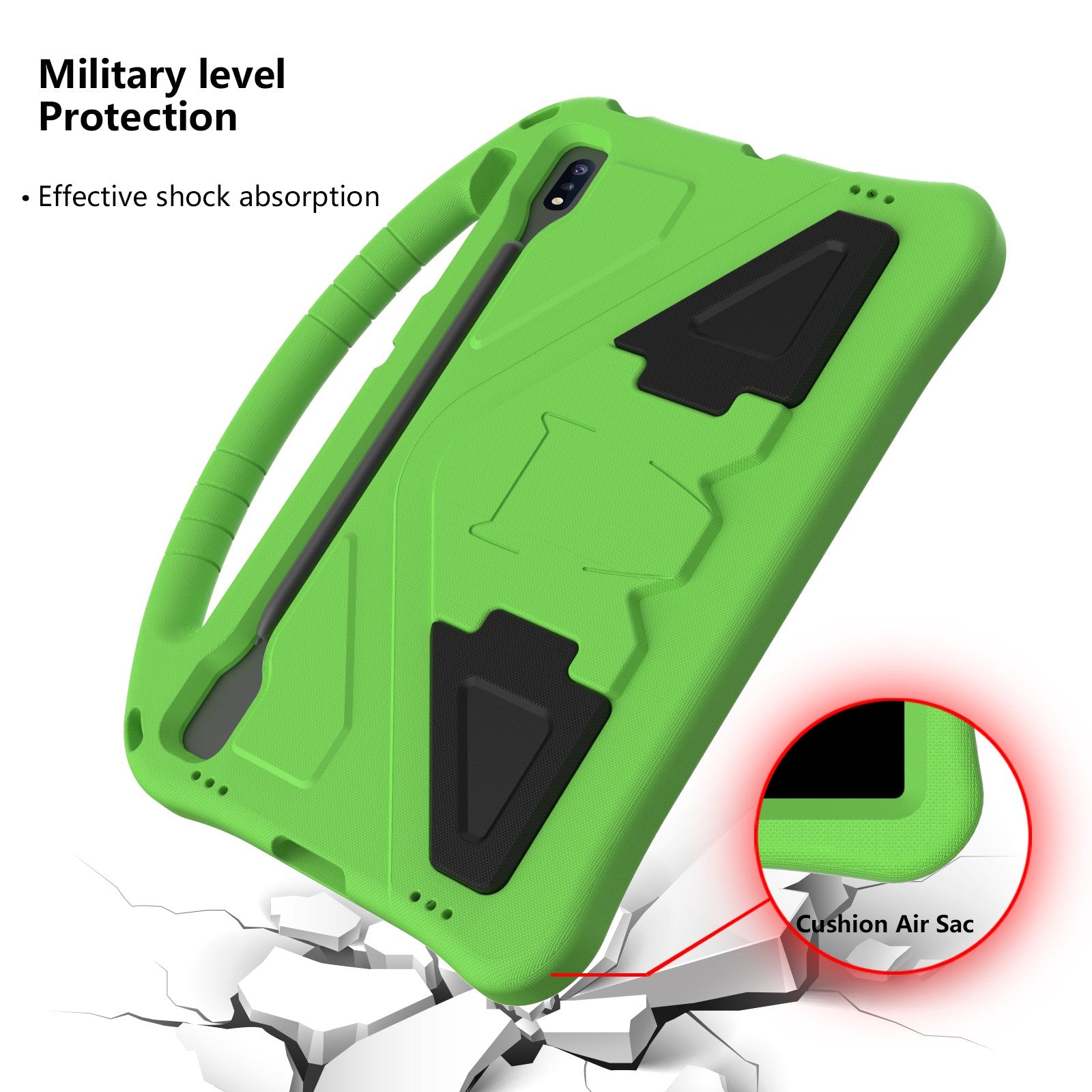 EIDERWOOD Samsung Galaxy Tab S10+ Børnecover m. Kickstand - Grøn