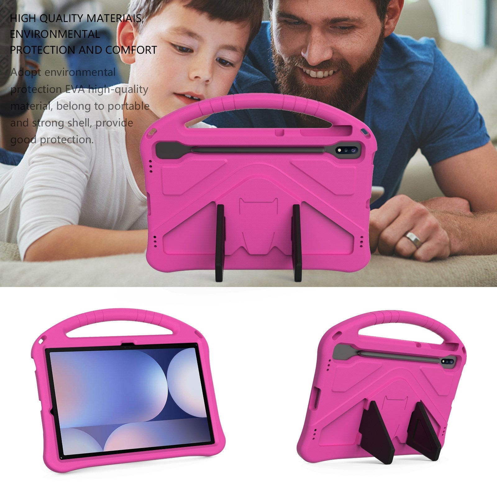 EIDERWOOD Samsung Galaxy Tab S10+ Børnecover m. Kickstand - Pink