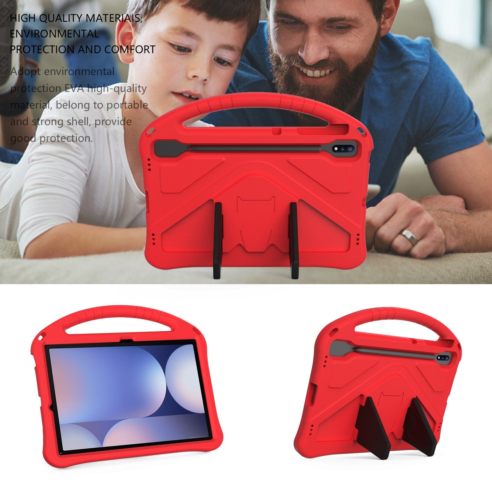 EIDERWOOD Samsung Galaxy Tab S10+ Børnecover m. Kickstand - Rød